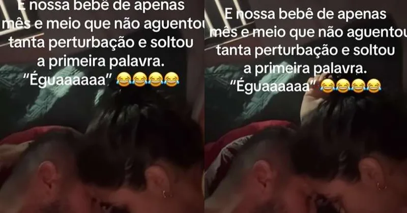 Bebê de 1 mês surpreende pais ao emitir som parecido com “égua”