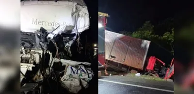 Acidente entre caminhões mata motorista e deixa outro ferido em Sooretama