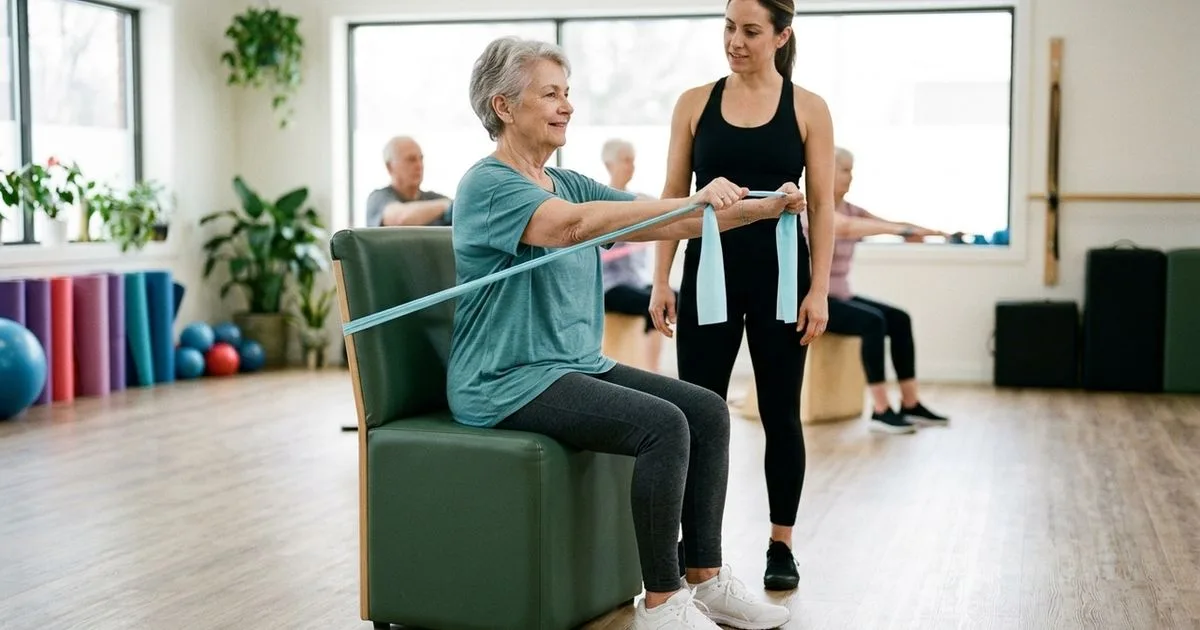 Pilates oferece início gradual de exercícios para mulheres sedentárias após os 65