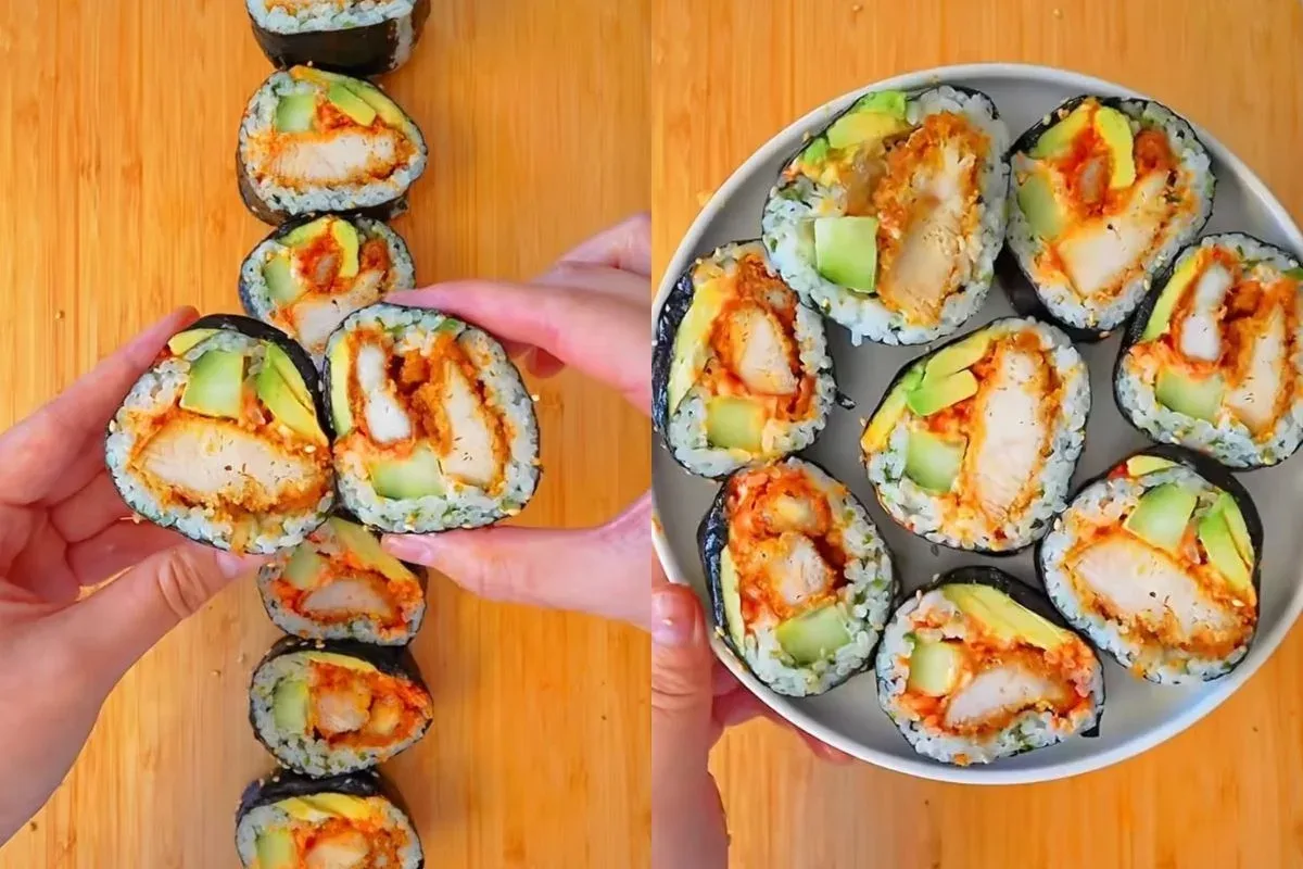 Sushi de frango com couve-flor reduz carboidratos da receita tradicional