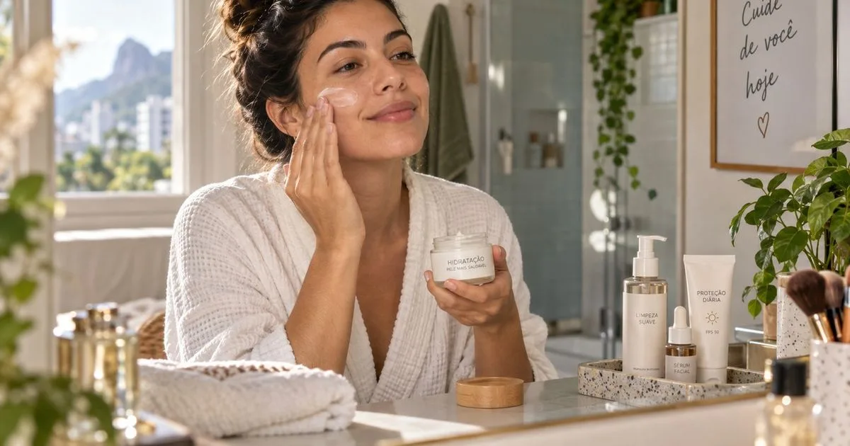 Como montar uma rotina de skincare que não pesa na manhã