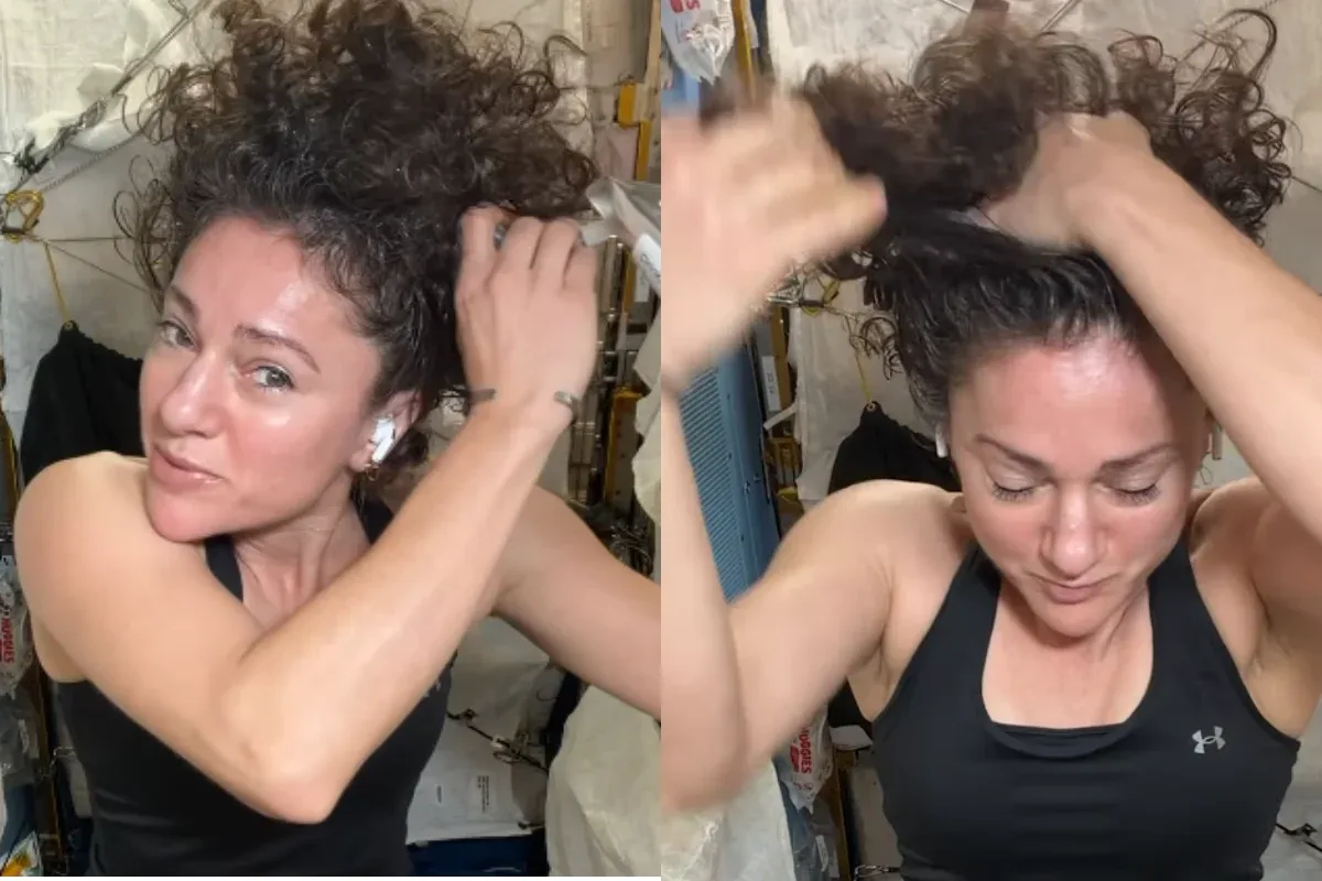 Na ISS, cachos ficam mais definidos desde a raiz, diz Jessica Meir