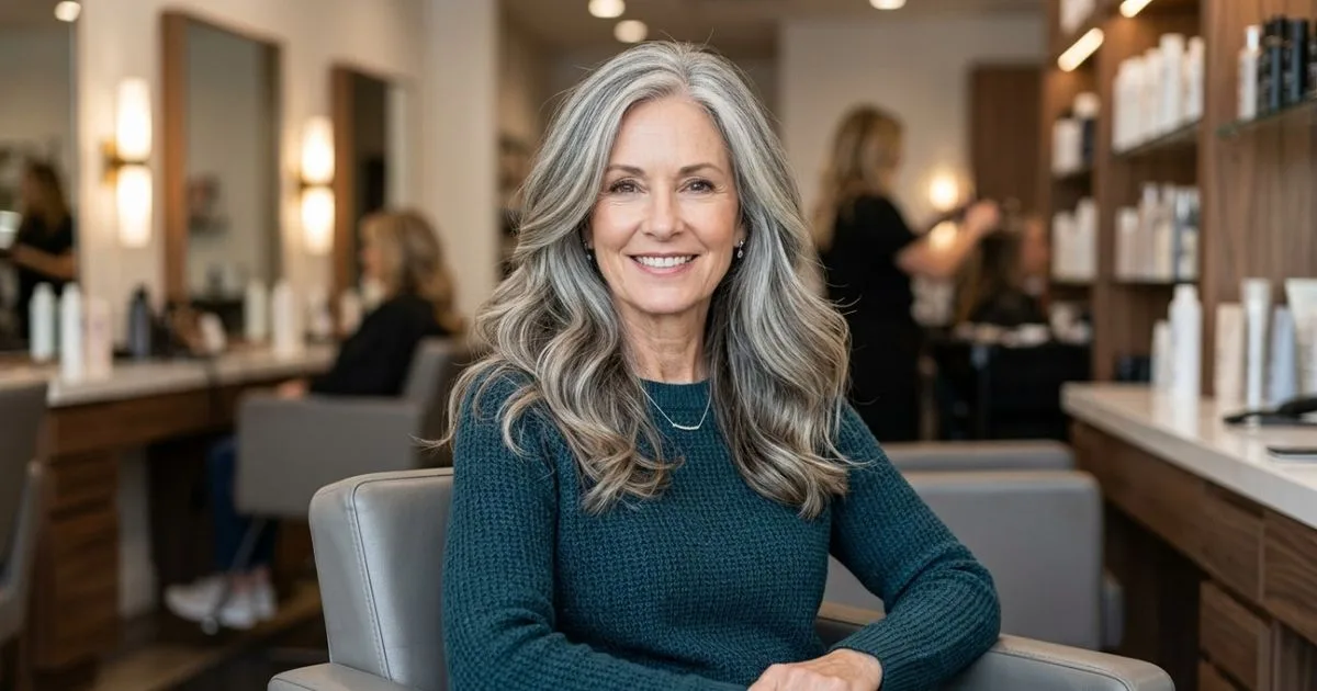Balayage greige cria transição gradual entre fios brancos e cabelo tingido
