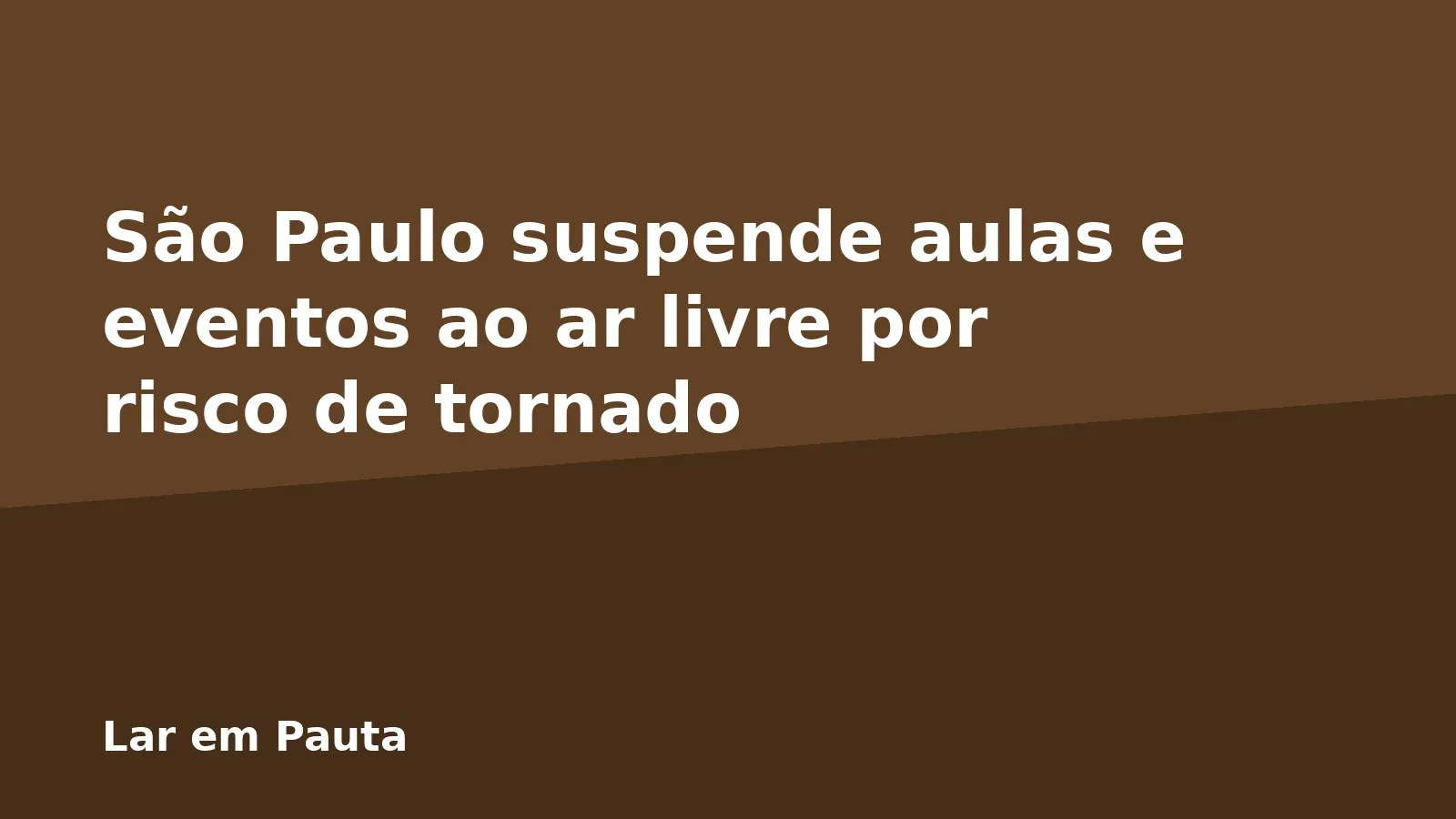 São Paulo suspende aulas e eventos ao ar livre por risco de tornado