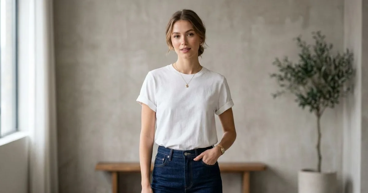 Quatro ajustes fazem a camiseta branca mudar de estilo sem peça nova