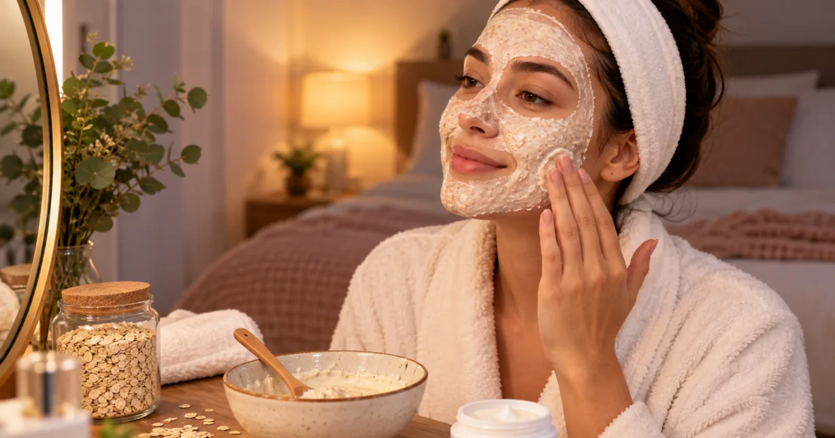 Como usar aveia coloidal e hidratante em um cuidado noturno para o rosto