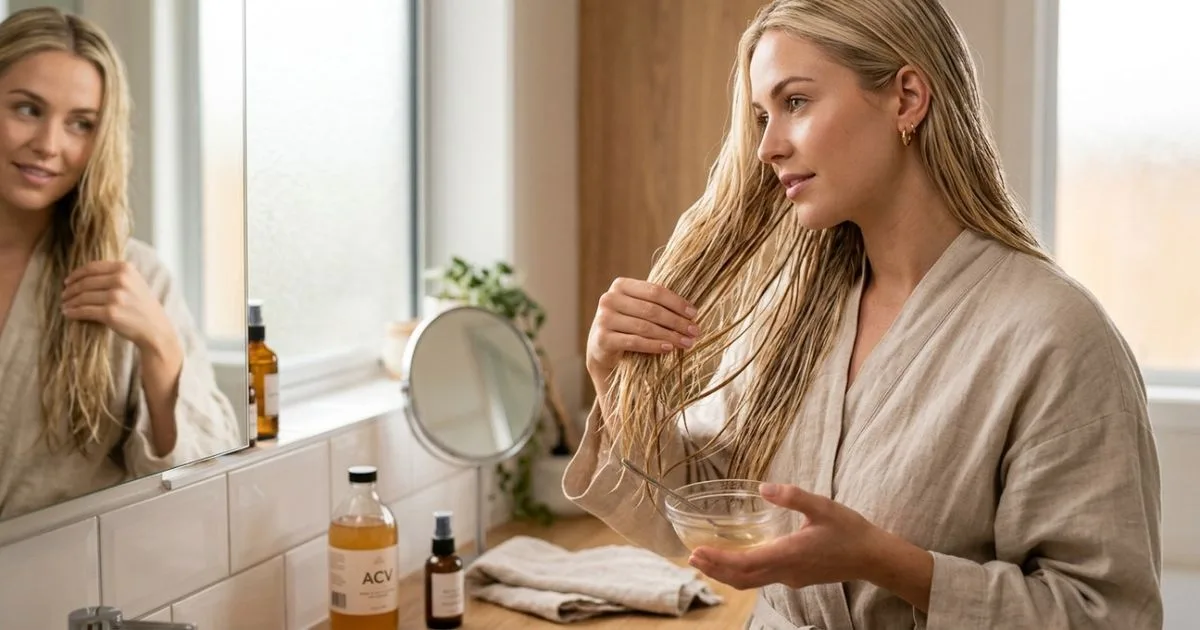 Como usar vinagre de maçã no cabelo sem agravar o ressecamento