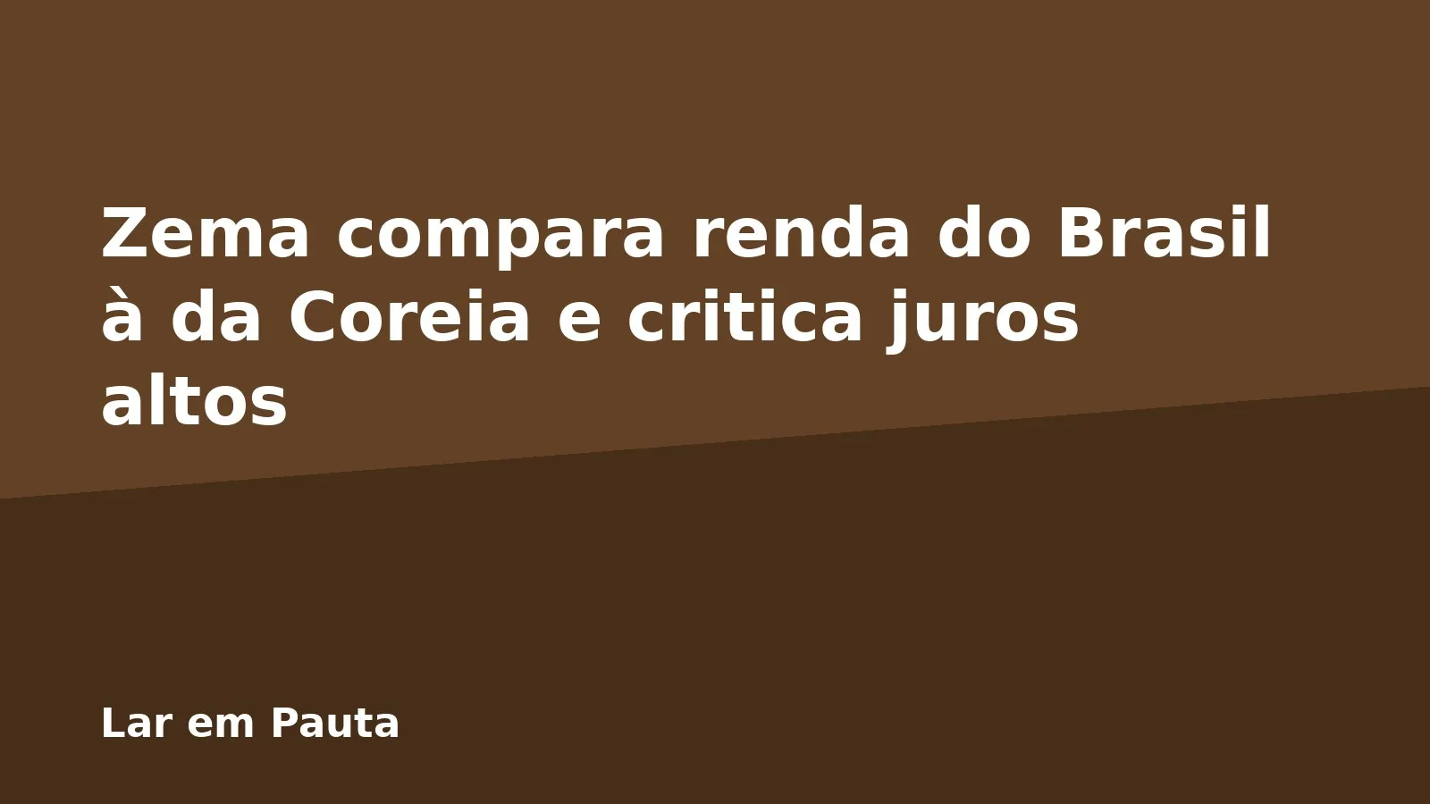 Zema compara renda do Brasil à da Coreia e critica juros altos