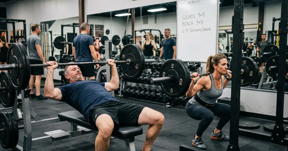 Treino de força duas ou três vezes por semana ajuda após os 40