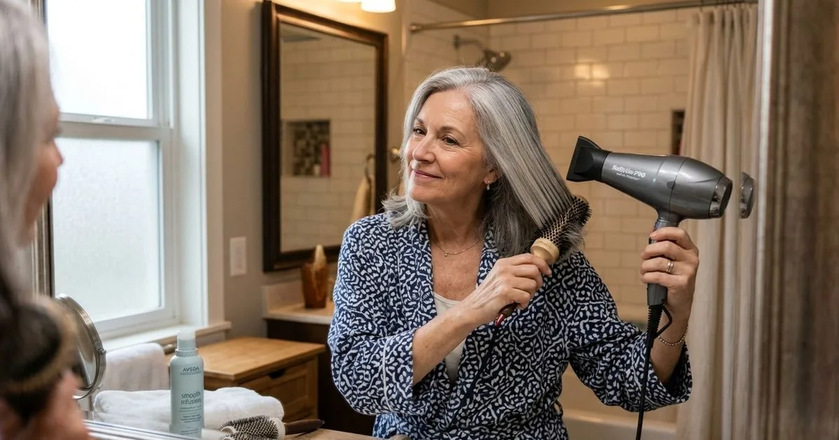 Como secar o cabelo depois dos 60 sem perder brilho