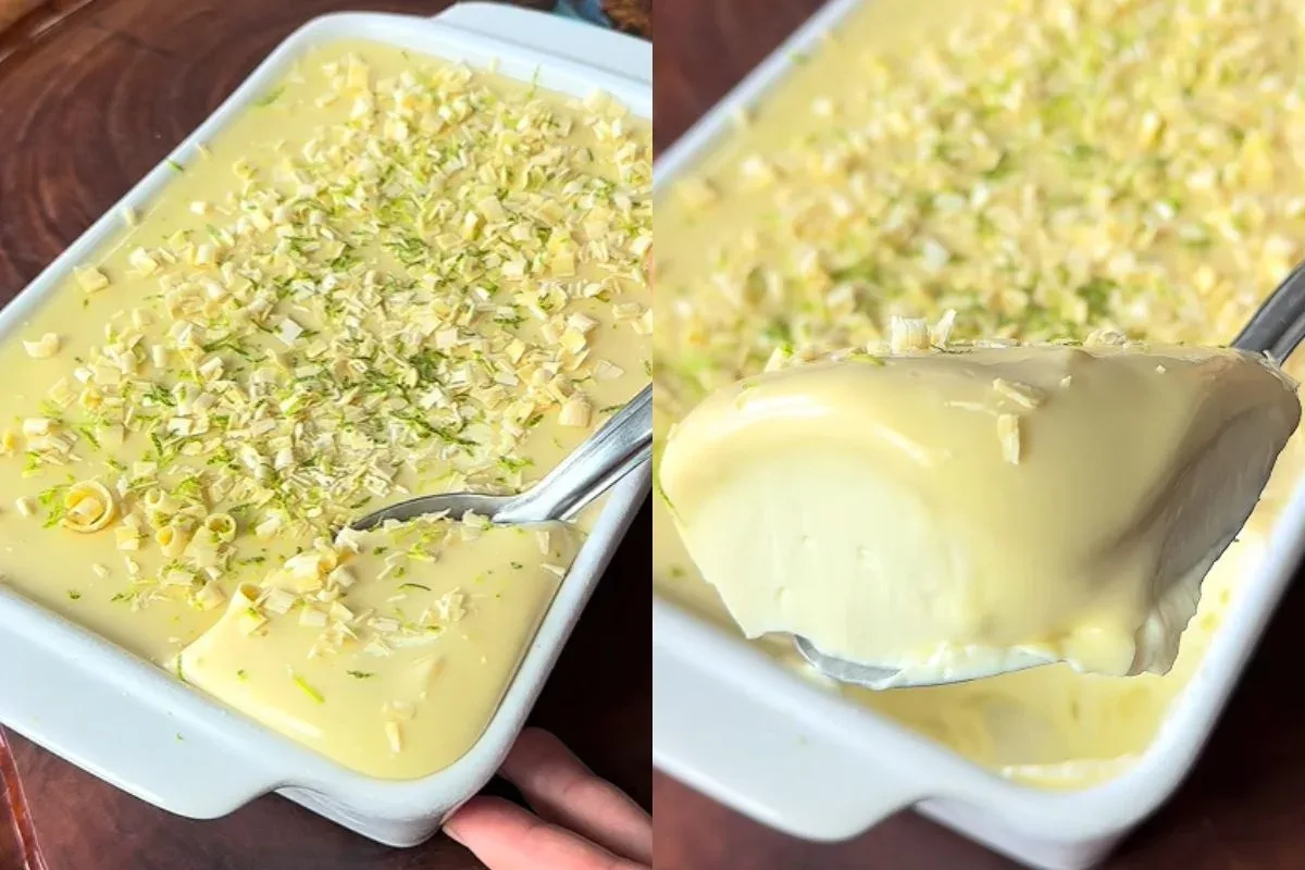 Sobremesa de limão ganha cobertura cremosa de chocolate branco